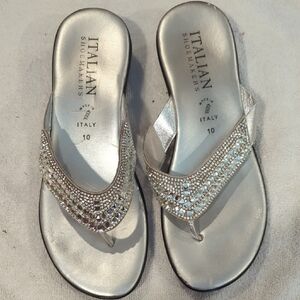 Italian Shoemakers Sparkling Silver Sandals